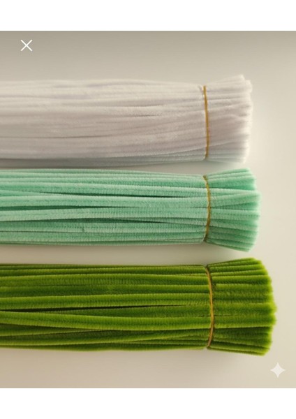 3'lü Şönil Set 50 Adet Mint Yeşili, 25 Adet Beyaz, 25 Adet Haki Ordu Yeşili Şönil ,tüylü Tel fiyatları