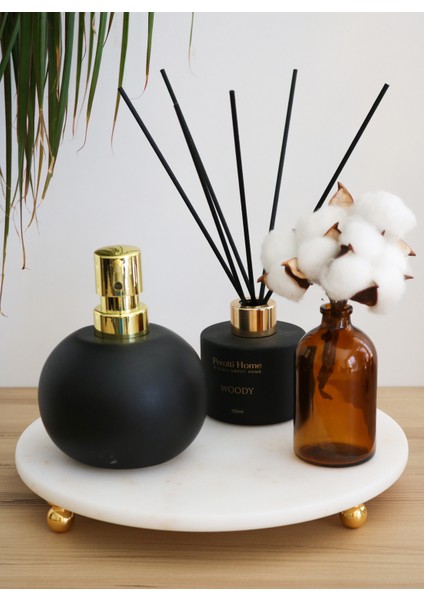 25 cm Yuvarlak Mermer Görünümlü Boncuk Detaylı Ayaklı Sunum Tepsisi fiyatları