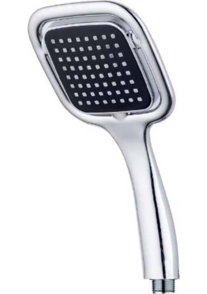 Şık Kare Duş Başlığı, El Duşu, Krom, Yüksek Tazyikli Fıskiye, Renkli Tasarım