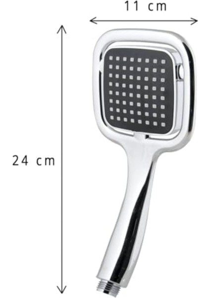 Şık Kare Duş Başlığı, El Duşu, Krom, Yüksek Tazyikli Fıskiye, Renkli Tasarım fiyatları