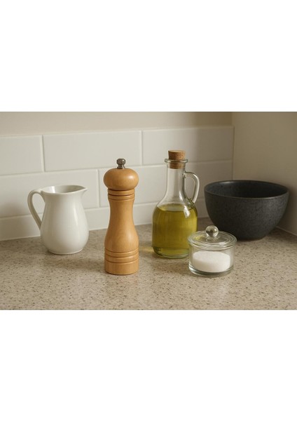 Banbu Gövdeli Komple Ahşap Tuz Karabiber Değirmeni Baharat Öğütücü Orta Boy modelleri