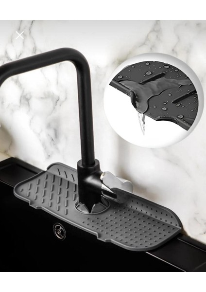 Elastik Musluk Mat Su Tutucu Düzenleyici Silikon Kaydırmaz Mutfak Banyo Lavabo Tezgah Üstü Matı