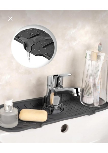 Elastik Musluk Mat Su Tutucu Düzenleyici Silikon Kaydırmaz Mutfak Banyo Lavabo Tezgah Üstü Matı fiyatları