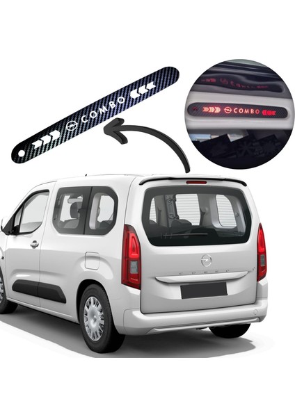 Opel Combo Karbon Arka Fren Stop Lambası Sticker 2019-2025