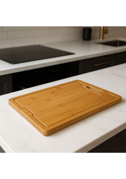Doğal Kaliteli Bambu Tezgah Üstü Kesme Tahtası 1 Adet