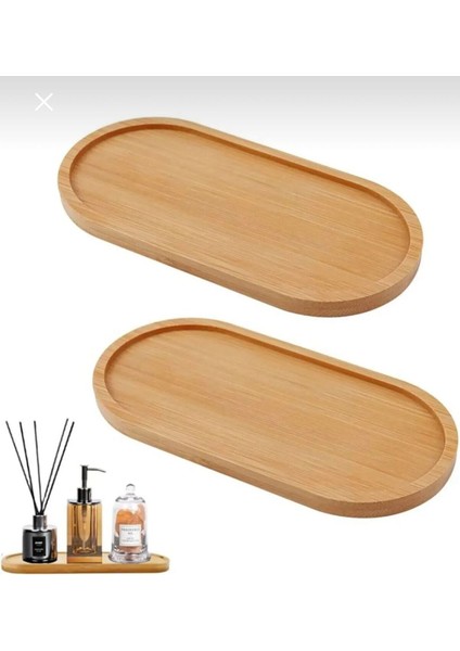 Bambu Oval Sunum ve Servis Tepsisi Yağdanlık Altlığı, Mutfak ve Banyo 1 Adet
