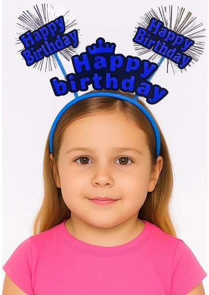 Buğz Doğum Günü Kutlaması Için Mavi Taç – Işıltılı Yazılı Parti Tacı