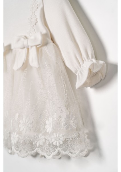 Kız Bebek Mevlütlük Elbise Dantelli Bandanalı ELB1071 modelleri