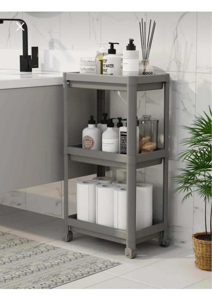 3 Katlı Banyo Raf Ünitesi (Peggy) Beyaz Banyo Düzenleyici Şampuanlık Havluluk Dolap(Siyah) fiyatları