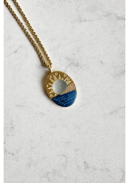 Motifli Vintage Çelik Kolye