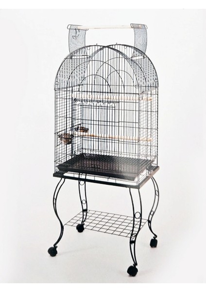 Lzrdwzrd Sehpalı Papağan Kafesi Dövme Demir (63 x 44 x 137)