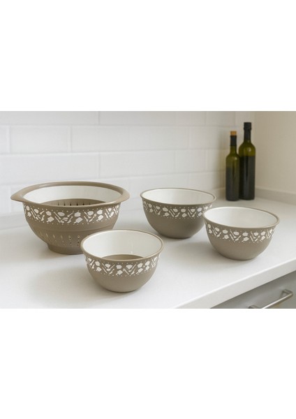 4'lü Jumbo Süzgeç Kase Seti