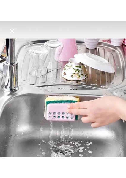 Sünger Tutacağı Vantuzlu Bulaşık Süngerliği Süngerlik Sünger Tutucu
