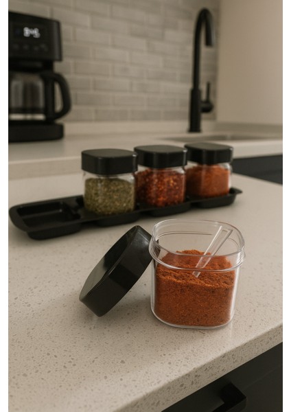 Lina 4'lü Vkapaklı Baharatlık/baharat Takımı