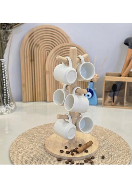 Bambu Kupa Askılığı - Bambu Fincan Askılığı - Bardak Askılığı Standı - Bambu Kahve Fincanı Askılığı modelleri
