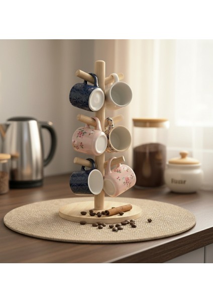 Bambu Kupa Askılığı - Bambu Fincan Askılığı - Bardak Askılığı Standı - Bambu Kahve Fincanı Askılığı fırsatları