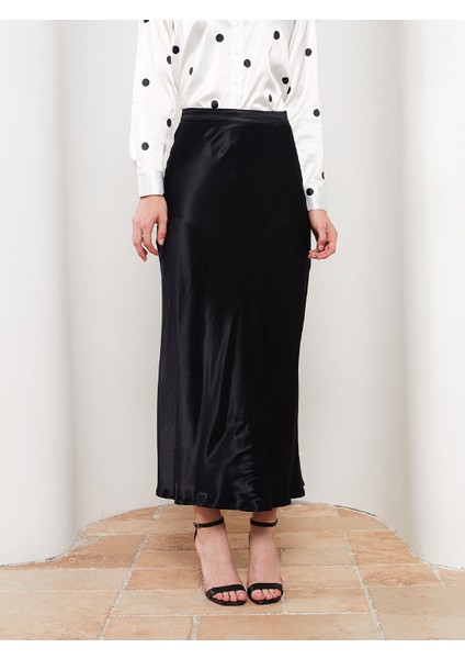 Yeni Sezon Beli Fermuarlı Düz A Kesim Saten Kadın Etek fırsatları