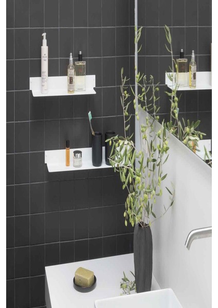 Beyaz Metal Banyo Duvar Rafı 45X10CM, Pratik ve Şık Tasarım