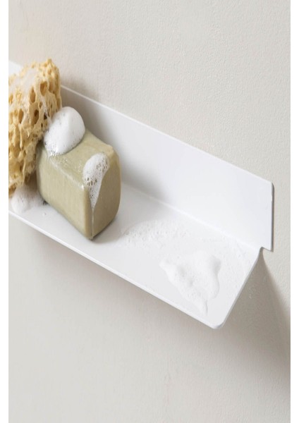 Beyaz Metal Banyo Duvar Rafı 45X10CM, Pratik ve Şık Tasarım