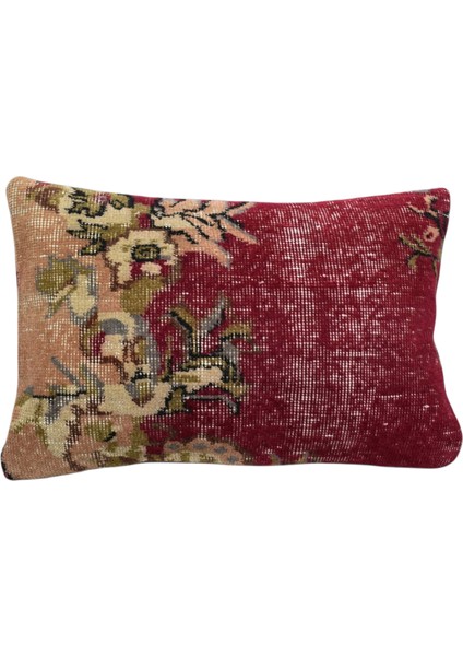 Vintage El Dokuma Dekoratif Halı Kırlent Yastık Kılıfı 6670