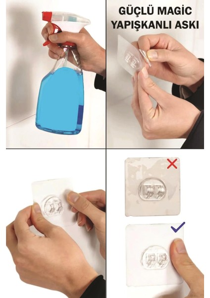 Çok Renkli Paslanmaz Çelik Yapışkanlı Duvar Rafı ve Organizer Seti modelleri