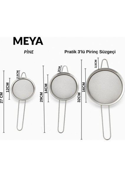 3'lü Paslanmaz Tel Süzgeç Pirinç Süzgeci, Çelik Süzgeç, Metal Süzgeç fiyatları