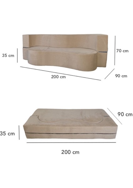 Orion Yataklı Koltuk Takımı 2+1 Modern Pratik Sünger Koltuk Takımı Yıkanabilir Kılıflı(Krem) fırsatları