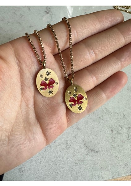 Motifli Vintage Çelik Kolye