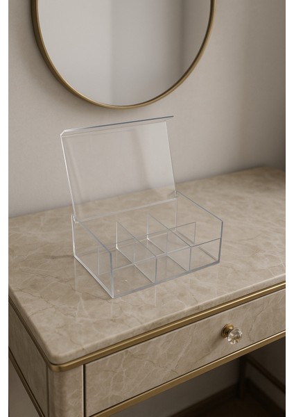 Makyaj Düzenleyici Organizer Set 6 Bölmeli Şeffaf modelleri