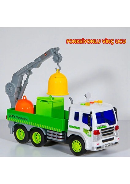Sesli ve Işıklı Geri Dönüşüm Fonksiyonlu Hareketli Çöp Kamyonu 28 cm Açılabilir Kapılı fiyatları