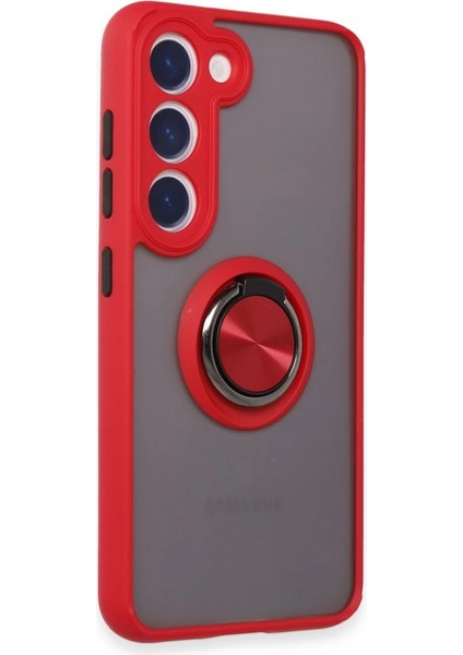Buğz Samsung Galaxy S23 Kılıf Montreal Yüzüklü Silikon Kapak - Kırmızı fiyatları