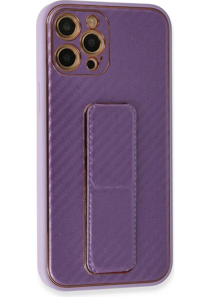 Buğz Iphone 12 Pro Kılıf Coco Karbon Standlı Kapak - Mor fiyatları