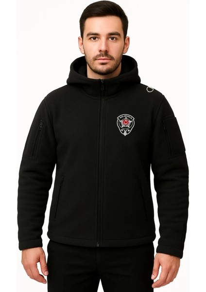 özel Güvenlik Erkek Kapşonlu Göğüsten Logolu Nakış Işlemeli Polar fiyatları