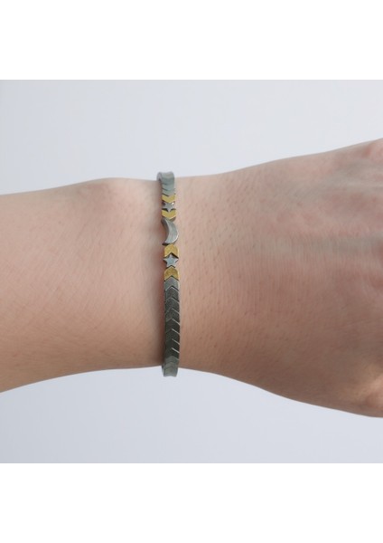 Hematit Ay Yıldız Bileklik