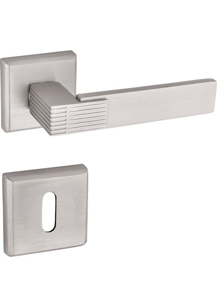 Premium Ahenk Closed Rozetli Kapı Kolu (Oda-Wc-Yale Kilit Tipleri)(Takım) Saten