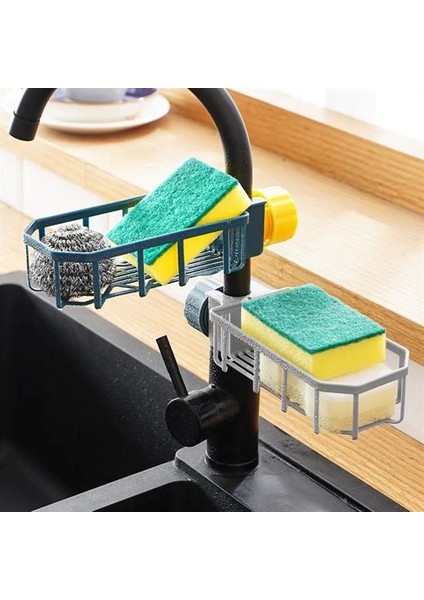 Musluk Kenarı Plastik Süngerlik Sabunluk Mutfak Düzenleyici Sünger Sabun Mutfak Organizeri (5148)