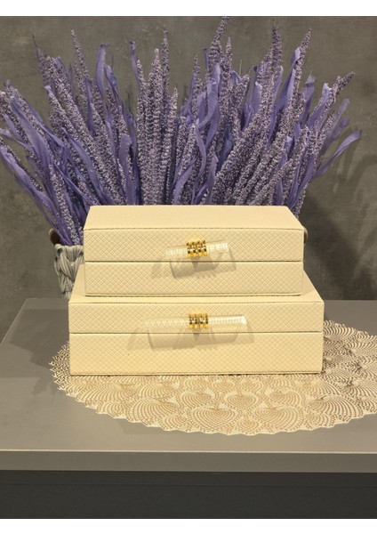 Çubuklu Deri Kutu Krem 2liçubuklu fiyatları