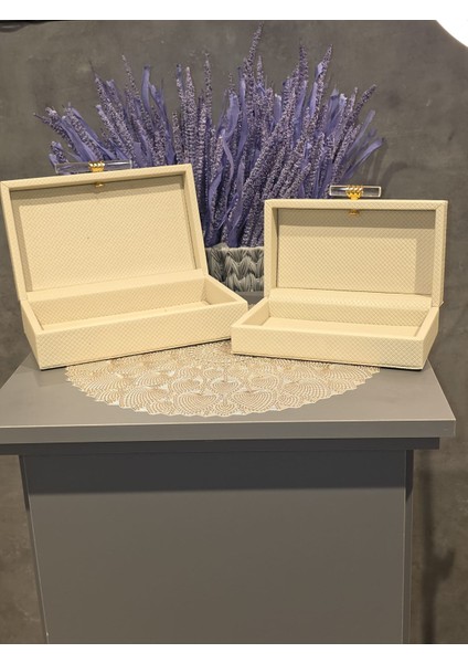 Çubuklu Deri Kutu Krem 2liçubuklu modelleri