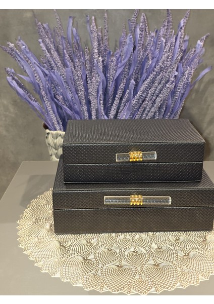 Deri Kutu Siyah 2 Liçubuklu