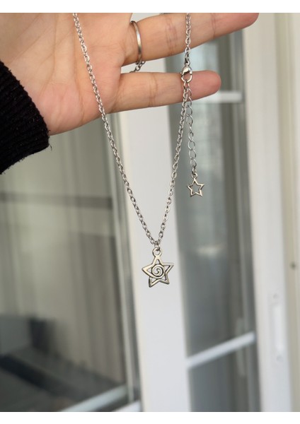 Vortex Spiral Yıldız Çelik Kolye, El Yapımı Paslanmaz Çelik Zincir Yıldızlı Kolye fiyatları