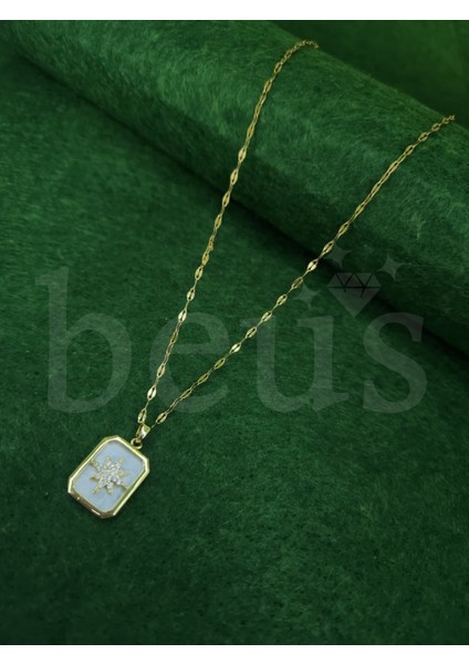 - Mineli Kutup Yıldızı Gold Kaplama Çelik Kolye