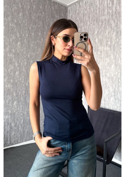 Kadın Kolsuz Yarım Balıkçı Bluz 21757 modelleri