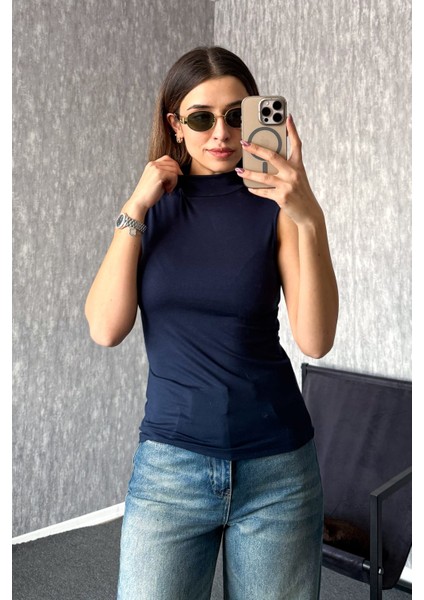 Kadın Kolsuz Yarım Balıkçı Bluz 21757 indirimleri