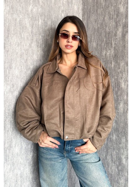Kadın Süet Bomber Mont 0730