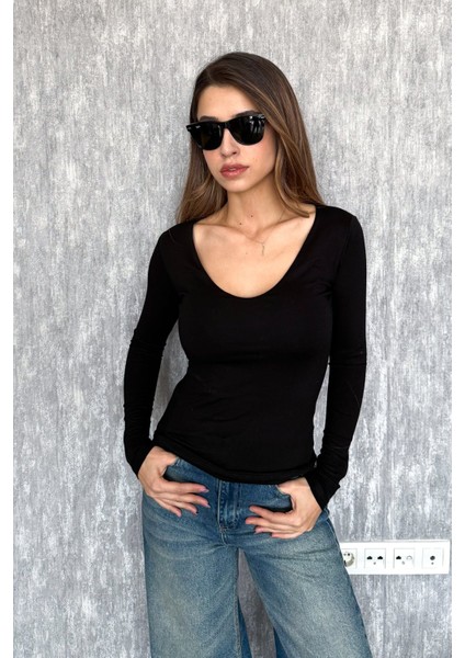 Kadın V Yaka Uzun Kol Bluz 22132 modelleri
