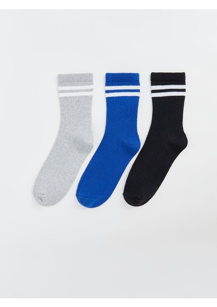 Yeni Sezon Çizgili Erkek Çocuk Soket Çorap 3'lü