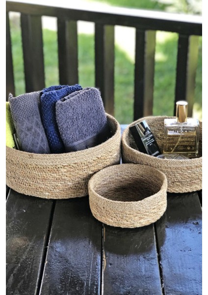 Haki Hasır Banyo Krem ve Havlu Sepeti Seti, Şık ve Kullanışlı Tasarım fiyatları