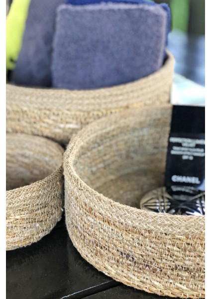 Haki Hasır Banyo Krem ve Havlu Sepeti Seti, Şık ve Kullanışlı Tasarım modelleri