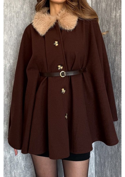 Kadın Yaka Kürklü Panço 9165 fiyatları