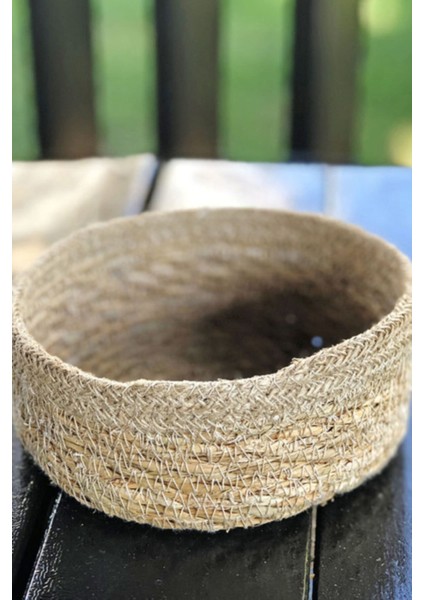 Haki Hasır Banyo Krem ve Havlu Sepeti Seti, Şık ve Kullanışlı Tasarım